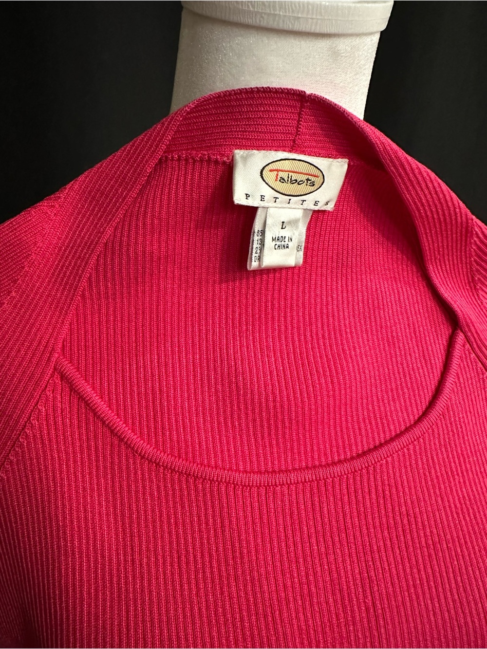 Talbots Bright Fuchsia Ribbed Tank Top - Picture 2 of 5